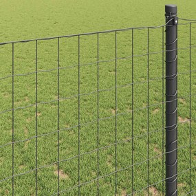 vidaXL Φράχτης Εuro Γκρι 0,6 x 50 μ. Σίδηρος με επικάλυψη PVC