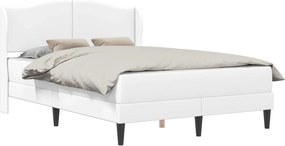 vidaXL Σκελετός Κρεβατιού με κεφαλάρι Λευκό 160 x 200 cm Τεχνητό Δέρμα
