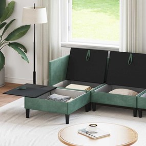 vidaXL Σετ Επίπλων Σαλονιού με μαξιλάρι 5 pcs Θαλασσί Βελούδο