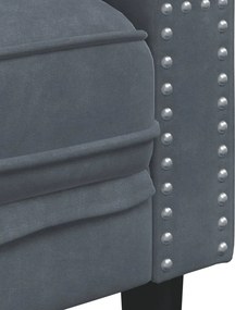 vidaXL Πολυθρόνα Chesterfield Σκούρο Γκρι Βελούδινη