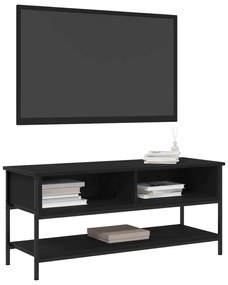 vidaXL Κάστρο τηλεόρασης Μαύρο Δρυς 100x35x45 cm Επεξεργασμένο ξύλο και χάλυβας