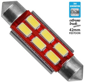 Σωληνωτός LED Extreme Truck Series Can-Bus 3ης Γενιάς 42mm 4.5w 24V Ψυχρό Λευκό 6000k GloboStar 81344