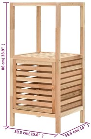 vidaXL Ραφιέρα Μπάνιου 39,5 x 35,5 x 86 εκ. από Μασίφ Ξύλο Καρυδιάς