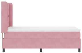 vidaXL Κρεβάτι με ελατήρια με κεφαλάρι Ροζ 80 x 200 cm Βελούδο