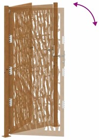 Πύλη κήπου 105x205 cm Weathering Steel Trace Design - Καφέ