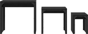 vidaXL Τραπεζάκι σαλονιού 3 pcs Μαύρη Οξυά Επεξεργασμένο ξύλο