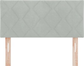 vidaXL LED κεφαλάρι Ανοιχτό γκρι 90 cm Βελούδο