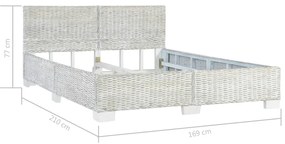Πλαίσιο Κρεβατιού Γκρι 160 x 200 εκ. από Φυσικό Ρατάν - Γκρι