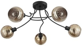 Φωτιστικό Οροφής - Πλαφονιέρα 39691 Creppo E14/5 Black-Gold Eglo Metal, Glass