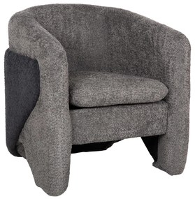 ARMCHAIR DOPER  BOUCLE FABRIC GREY-ANTHRACITE BLUE 68x72x76Hcm.