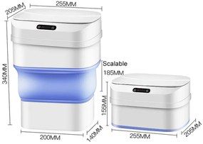 Μπλε πτυσσόμενος κάδος απορριμμάτων με έξυπνο αισθητήρα ZSW-L11 OEM