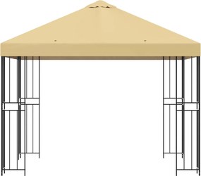 vidaXL Κιόσκι 3 x 3 m Κρεμ Πολυεστέρας και Χάλυβας 190 gsm