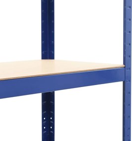 vidaXL Ραφιέρα 4 Επιπέδων Μπλε από Ατσάλι &amp; Επεξεργασμένο Ξύλο