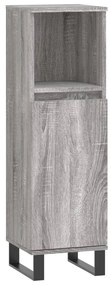 vidaXL Ντουλάπι Μπάνιου Γκρι Sonoma 30x30x100 εκ. Επεξεργασμένο Ξύλο