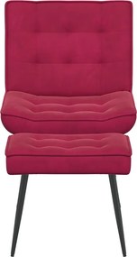vidaXL Πολυθρόνα Relax Μπορντό Βελούδινη με Σκαμπό
