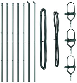 vidaXL Πό posts φράχτη Ρυθμιζόμενο Ύψος 7 pcs Πράσινο Ø32mm 150 εκ