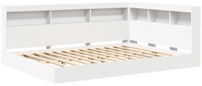 vidaXL Κρεβάτι Βιβλιοθήκης Λευκό 160x200 εκ. Τεχνητό Ξύλο