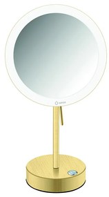 Καθρέπτης Μεγεθυντικός x3 Led Μπαταρίας 4xAA Επικαθήμενος  Ø20xH36,5 cm Brass Brushed Sanco Cosmetic Mirrors MRLED-903-AB12