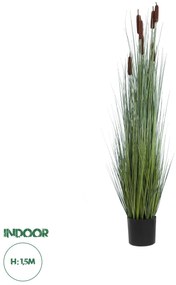 20113 GloboStar® Artificial Garden TYPHA ANGUSTIFOLIA GRASS 20113 Τεχνητό Διακοσμητικό Φυτό Γρασίδι της Τύφας Υ150cm
