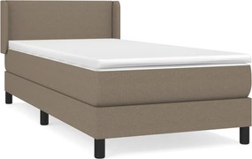 vidaXL Κρεβάτι Boxspring με Στρώμα Taupe 100 x 200 εκ. Υφασμάτινο