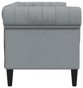 vidaXL Καναπές Διθέσιος Chesterfield Ανοιχτό Γκρι Υφασμάτινος