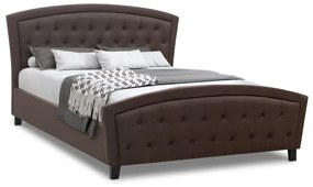 0224250 Κρεβάτι Alexia Megapap υφασμάτινο χρώμα σκούρο καφέ 160x200εκ. Ύφασμα, 1 Τεμάχιο