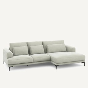 Γωνιακός καναπές XL δεξιός από βελούδο stonewashed, MARSILE