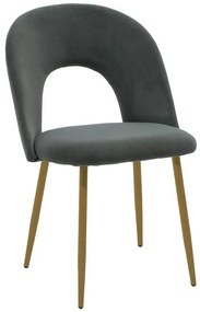 Chair Jonah velvet dark greynatural legs 55x57x85 εκ.