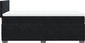 vidaXL Κρεβάτι Boxspring με Στρώμα Μαύρο 100x200 εκ. Βελούδινο