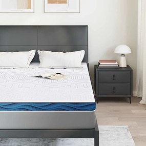 vidaXL Στρώμα επικάλυψης Λευκό 140 x 200 cm Ζακάρ ύφασμα