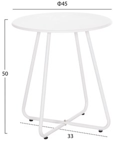 ΣΕΤ LOUNGE 3TMX ΕΞ.ΧΩΡΟΥ OREGO HM21107.02 ΑΛΟΥΜΙΝΙΟ &amp; ΜΕΤΑΛΛΟ ΣΕ ΛΕΥΚΟ (1 Τεμμάχια)
