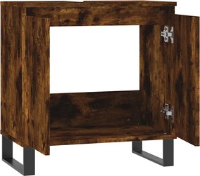 vidaXL Ντουλάπι Μπάνιου Καπνιστή Δρυς 58 x 33 x 60 εκ. Επεξεργ. Ξύλο