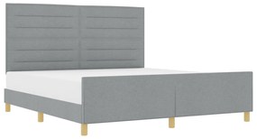 vidaXL Κρεβάτι σε Φωτεινό Γκρι 180x200 εκ. από Ύφασμα
