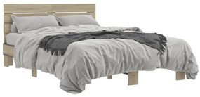 vidaXL Πλαίσιο Κρεβατιού Sonoma Δρυς 120x200 εκ. Επεξ. Ξύλο & Μέταλλο