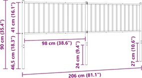 vidaXL Ανταλλακτικό κεφαλάρι Λευκό 200 εκ. Μεταλλικό