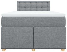 vidaXL Κρεβάτι Boxspring με Στρώμα Ανοιχτό Γκρι 120x200 εκ. Υφασμάτινο