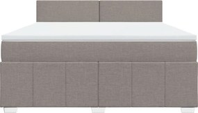 vidaXL Κρεβάτι Boxspring με Στρώμα Taupe 180x200 εκ. Υφασμάτινο