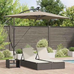 vidaXL Ομπρέλα Cantilever Banana Taupe 294 x 200 x 254 εκ.
