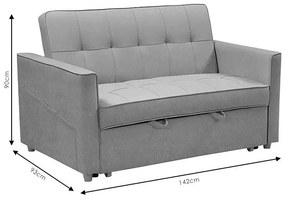 Καναπές - Kρεβάτι Commit 2θέσιος Ύφασμα Ανθρακί 142x93x90 εκ. 142x93x90 εκ.