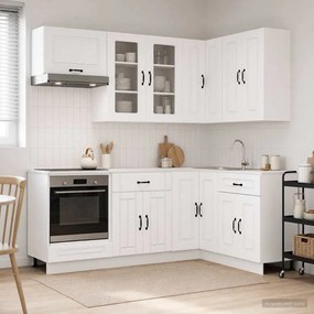 vidaXL Μονάδα κουζίνας KALMAR 8 pcs Λευκό Επεξεργασμένο Ξύλο