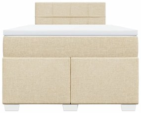 Κρεβάτι Boxspring με Στρώμα Κρεμ 120x190 εκ. Υφασμάτινο - Κρεμ