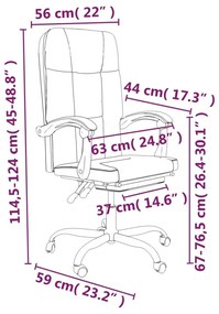 Καρέκλα Γραφείου Ανακλινόμενη Καφέ Συνθετικό δέρμα - Καφέ