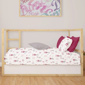 Παπλωματοθήκη Κούνιας (120x160) Dimcol Cloudy Bear 582 White - Pink
