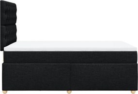 vidaXL Κρεβάτι Boxspring με Στρώμα Μαύρο 120x190 εκ. Υφασμάτινο