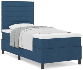 vidaXL Κρεβάτι Βάσης με Ματress Μπλέ 80x200 εκ. Ύφασμα