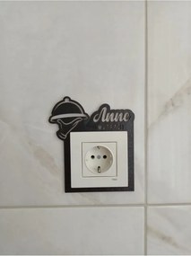 Ξύλινη κορνίζα πρίζας κουζίνας με ρουστίκ θέμα