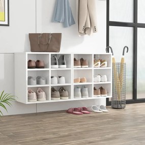 vidaXL Παπουτσοθήκες 2 τεμ. Γυαλιστερό Λευκές 52,5 x 30 x 50 εκ.