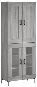 vidaXL Ντουλάπι Γκρι Sonoma 69,5 x 34 x 180 εκ. Επεξεργασμένο Ξύλο