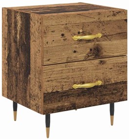 vidaXL Κομοδίνο 2 pcs Παλαιό ξύλο 40 x 35 x 47.5 εκ Επεξεργασμένο ξύλο