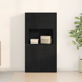vidaXL Υψηλή ντουλάπα Μαύρης Οξιάς 80x33x150 εκ. Επεξεργασμένο Ξύλο